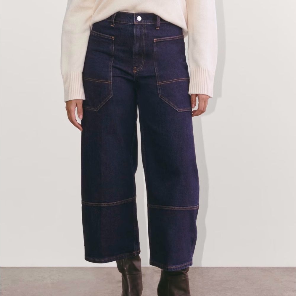 Everlane Dark Indigo Wide-Leg Flare Jeans